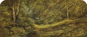 Skitse - In the Woods (olie på lærred) af Edmund G. Muller