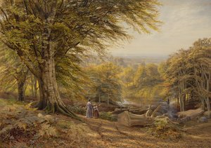 Kulbrænderne nær Weybridge, Surrey, 1870 (wc & kropsfarve på papir)