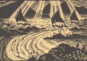Tre sejlskibe af Edmund Hunter