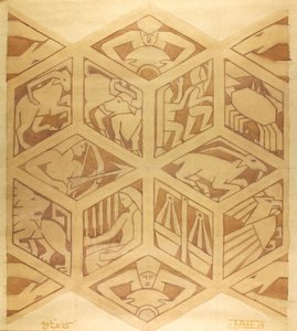 Stjernetegn - Art Deco, april 1934 (gouache på papir)