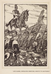 Kejserens krans: "Ave Kaiser, Imperator Moriture, Mortui Te Salutamus" (litografi). af Edmund Joseph (after) Sullivan