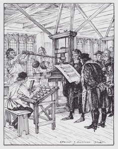 William Caxton i hans trykkeri (litho)