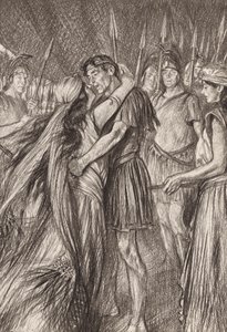 William Shakespeare: Antonius og Kleopatra, 4. akt, 4. scene (litografi) af Edmund Joseph (after) Sullivan