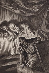 William Shakespeare: Cymbeline, 2. akt, 2. scene (litografi) af Edmund Joseph (after) Sullivan