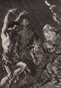 William Shakespeare: Tragedien om kong Lear, 3. akt, 4. scene (litografi) af Edmund Joseph (after) Sullivan