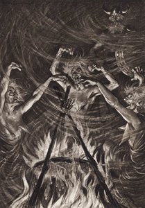 William Shakespeare: Tragedien om Macbeth, akt IV, scene 1 (litografi) af Edmund Joseph (after) Sullivan