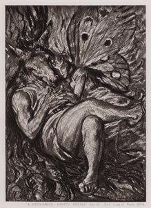 En skærsommernatsdrøm, akt IV, Sc I (litho) af Edmund Joseph Sullivan