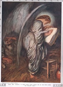 Abou Ben Adhem og englen, fra "Bibby Annual", udgivet i 1917 af Edmund Joseph Sullivan
