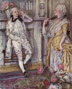 Illustration til The Vicar of Wakefield af Oliver Goldsmith (farve litho) af Edmund Joseph Sullivan