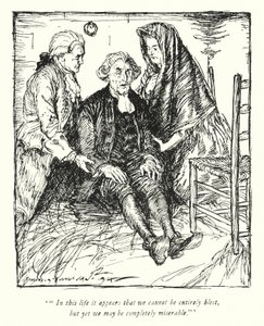Illustration til The Vicar of Wakefield af Oliver Goldsmith (litho) af Edmund Joseph Sullivan