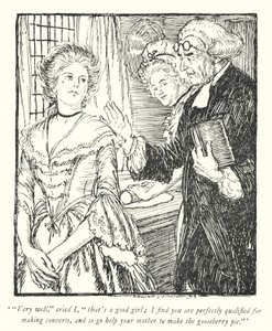 Illustration til The Vicar of Wakefield af Oliver Goldsmith (litho) af Edmund Joseph Sullivan