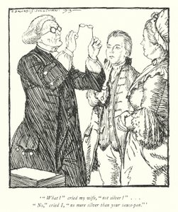 Illustration til The Vicar of Wakefield af Oliver Goldsmith (litho) af Edmund Joseph Sullivan