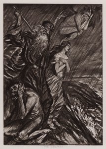 Stormen (litho) af Edmund Joseph Sullivan