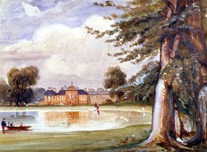 Udsigt over Kensington Palace, Kensington, London, c1840
