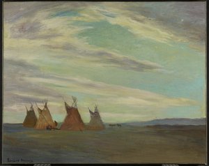 Indian Campment on Prairie, slutningen af det 19.-begyndelsen af det 20. århundrede af Edmund Montague Morris