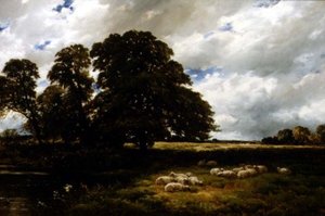 Landskab med får af Edmund Morison Wimperis