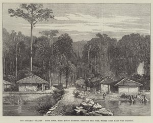 Andamanøerne, Hope Town, med Mount Harriet, der viser molen, hvor Lord Mayo blev stukket af Edmund Morison Wimperis