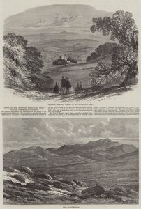 Udsigt i det skotske højland nær Balmoral, Braemar Gathering af Edmund Morison Wimperis