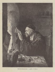Alkymisten, maleri af Hellmer af Edmund Ritter von Hellmer