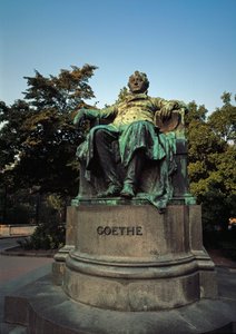 Monument til hyldest til den tyske digter Johann Wolfgang von Goethe (1749-1832) lavet af Edmund von Hellmer (1850-1935) af Edmund Ritter von Hellmer