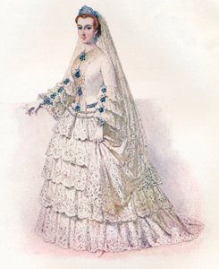 Kejserinde Eugenie i sin brudekjole, 1853, 1902