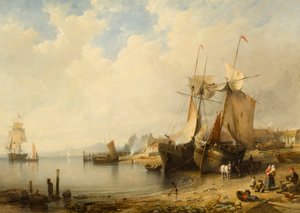 Ebbe Tide: Dundee fra Broughty Ferry af Edmund Thornton Crawford