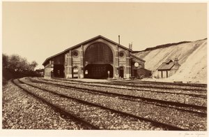 Longueau jernbanestation,1855 (foto) af Edouard Denis Baldus