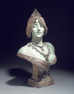 Buste modelleret som Sarah Bernhardt, Exposition Universelle, Paris af Edouard (after) Drouot