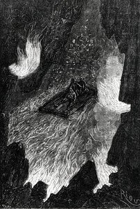 Flåden bølgede på lavabølger, illustration fra 