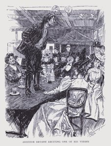 Det bøhmiske Paris: Aristide Bruant læser et af sine vers op (litografi) af Edouard Alfred (1875 1954) Cucuel