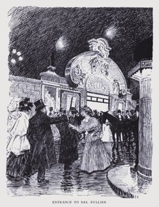 Det bohemeagtige Paris: Indgang til Bal Bullier (litografi)