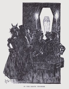 Bohemian Paris: I dødskammeret (litografi) af Edouard Alfred (1875 1954) Cucuel