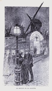 Boheme-Paris: Le Moulin de la Galette (litografi) af Edouard Alfred (1875 1954) Cucuel