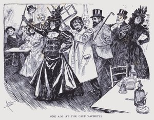 Boheme i Paris: One AM at the Cafe Vachette (litografi)