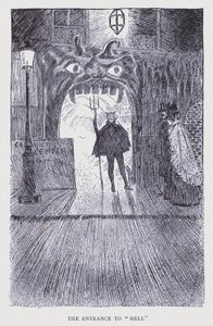 Det bohemeagtige Paris: Indgangen til "Helvede" (litografi)