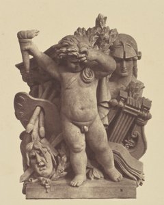 ["Les Beaux-arts", skulptur af Nicolas Guillemin, udsmykning af Louvre, Paris]. af Édouard Baldus
