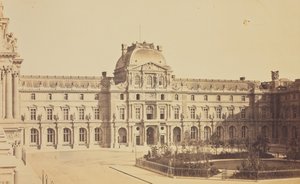 Cour Napoléon og Pavillon Sully set fra Turgot-fløjen i Louvre, Paris af Édouard Baldus
