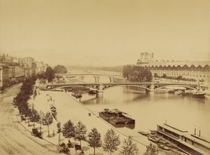 Seinen og Île de la Cité af Édouard Baldus