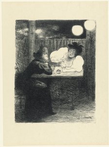 To kvinder drikker absint ved et bord på en café Les Femmes a l