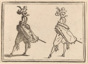 Herre set fra siden af Edouard Eckman after Jacques Callot