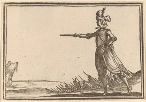 Militærchef til fods af Edouard Eckman after Jacques Callot
