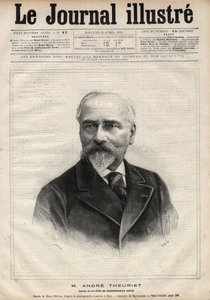 Portræt af Andre Theuriet (1833-1907), fransk romanforfatter, digter og akademiker - Indgravering af Navellier i "Le journal illustrious"" fra 1891