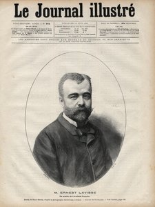Portræt af Ernest Lavisse (1842-1922), fransk historiker og akademiker - Indgravering af Navellier i "Le journal illustrious"" fra 1892 af Edouard Felicien Eugene Navellier