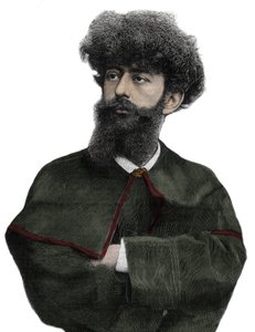 Sar Merodack Josephin Peladan, pseudonym for Josephin Peladan (1858-1918) fransk forfatter og okkultist - Indgravering af Navellier i "The Illustrous Journal" fra 1892