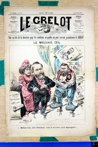 Cover af "" Le Grelot "", satirisk i farver