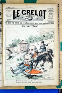 Omslag til "" Le Grelot"", nummer 1337, Satirisk i farver af Edouard Guillaumin Pepin