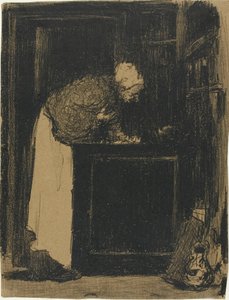 Gammel kvinde ved et komfur af Édouard Jean Vuillard