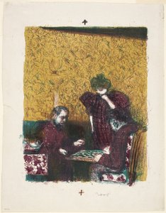 Spillet med dam af Édouard Jean Vuillard