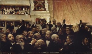 Pause af en premiere på Comédie-Française, 1885.