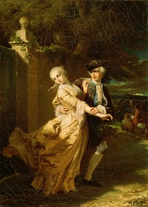 Lovelace bortfører Clarissa Harlowe af Edouard Louis Dubufe